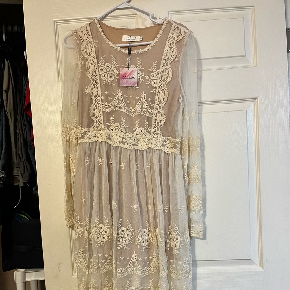 cream dress